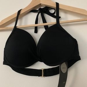 NWT - Massimo Push Up Black Bikini Top